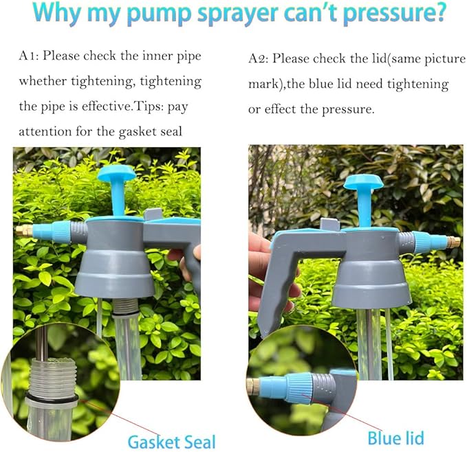 3L Garden Sprayer, Handheld Pump Weed Sprayer 0.8Gallon Hand Pressure Sprayer (3L-2PCS-Blue)