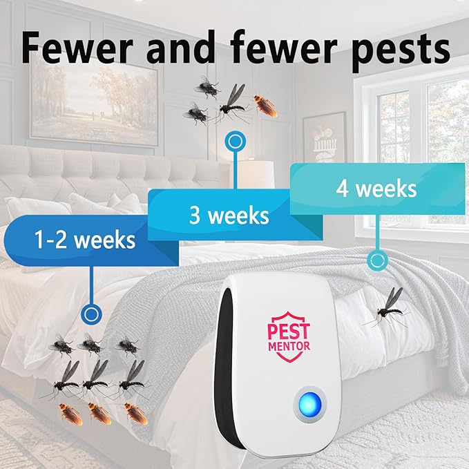 Ultrasonic Pest Control Repeller 10 Packs, Electronic Pest Repellent Mouse Repellent, Indoor Pest Control for Roach Rodent Mouse Bugs Mosquito Mice Spider Ant Fleas Insects Cockroach