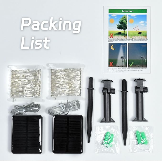 Solar Fairy Lights Green Outdoor Waterproof,16.4ft 50LED Solar String Lights Green for Outside 8 Modes 2 Packs for Patio Backyard Garden Deorations Green