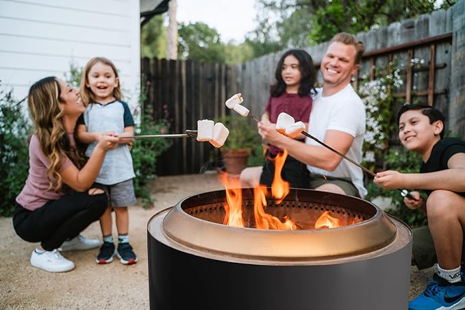 Solo Stove Yukon 2.0 + Stand, 27 Inch Smokeless Fire Pit – Portable Stainless Steel Outdoor Fireplace - 360° Airflow Technology and Removable Ash Pan – Ideal for 6 or More People, 43.9lbs, Ash