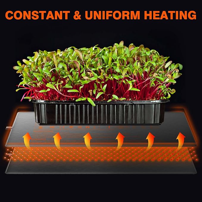 Spider Farmer Seedling Heat Mat Kit 10"X20.75" and Digital Heating Mat Thermostat Controller Combo Set Waterproof for Indoor Seeding and Germination