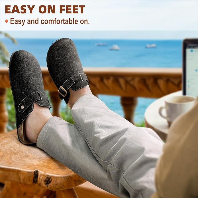 BULLIANT Comfort Clogs Slippers Sandals Nurse Work Shoes Unisex for Men Women with Cushioned Cork-Footbed