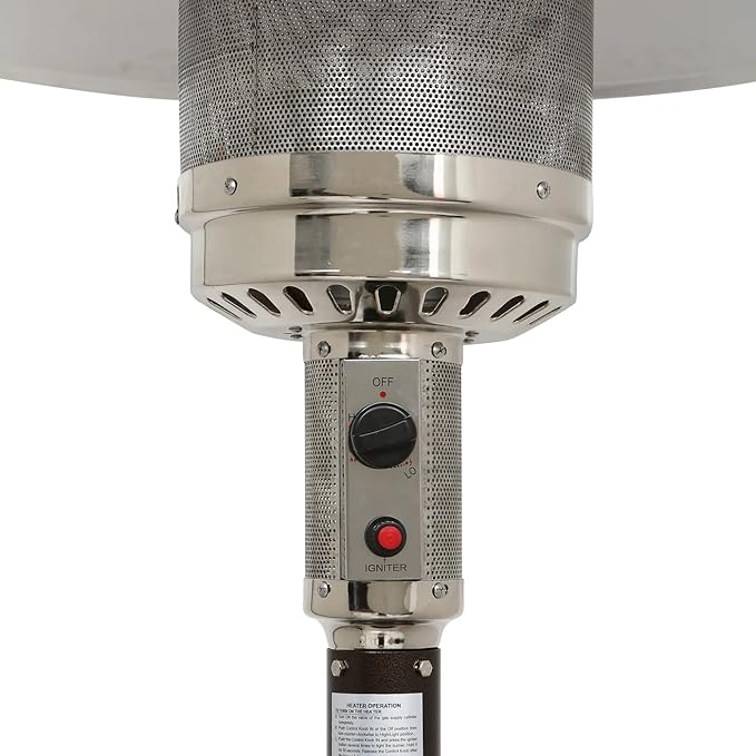 Portable Outdoor Patio Heater, Propane Operated, Gatherings, Events, Commercial, Residential - 44,000 BTU (Silver)