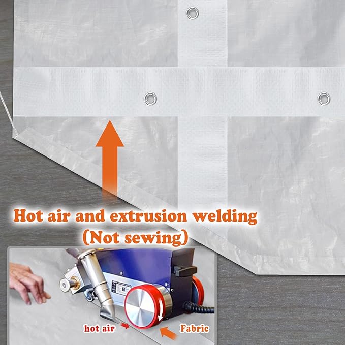 Strong Camel 10'x20' Carport Replacement Canopy Cover for Tent Top Garage Shelter Cover with Ball Bungees (Only Cover, Frame is not Includ (White, 12 x 20')