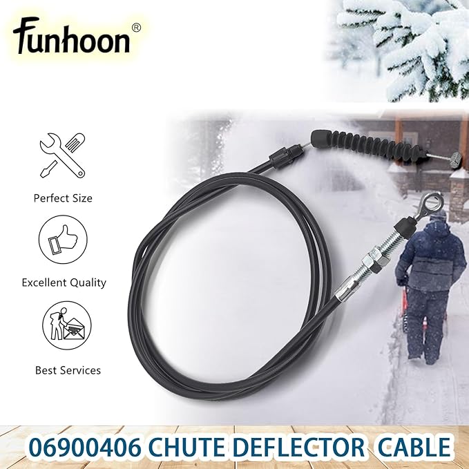 06900406 Chute Deflector Control Cable for Ariens Deluxe 24 27 28 30 Compact Deluxe-Platinum Deluxe-Track Snow Blowers Replaces 06900018