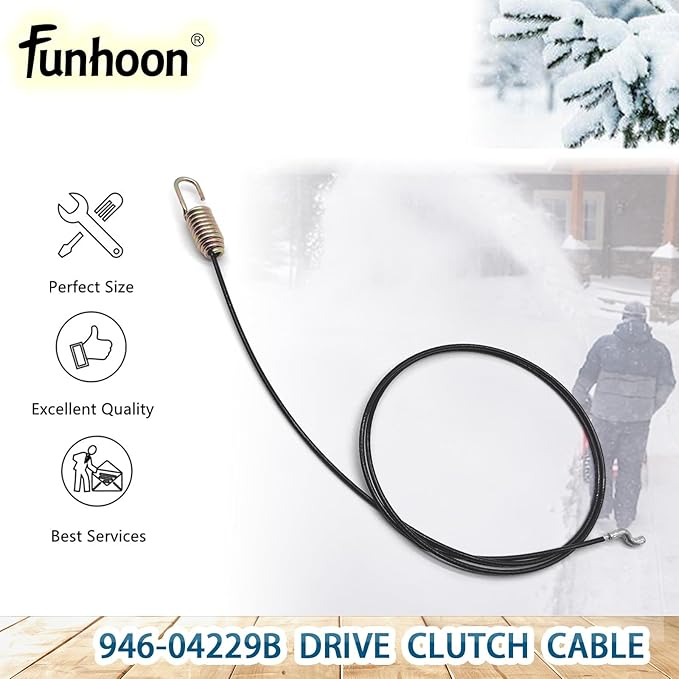 946-04229B Drive Clutch Cable for MTD Craftsman Cub Cadet Yard Machines Yard Man Most 2-Stage Snow Blowers Replaces 746-04229 746-04229B 946-04229