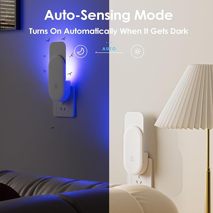 Fly Trap Indoor, 3 in 1 Plug-in Fruit Fly Trap,2 Trap White and 10 Glue Cards, Fruit Fly Traps for Indoors, Flying Insect Trap for Gnat, Moth, Mosquito, Suitable for Every Part of The Home