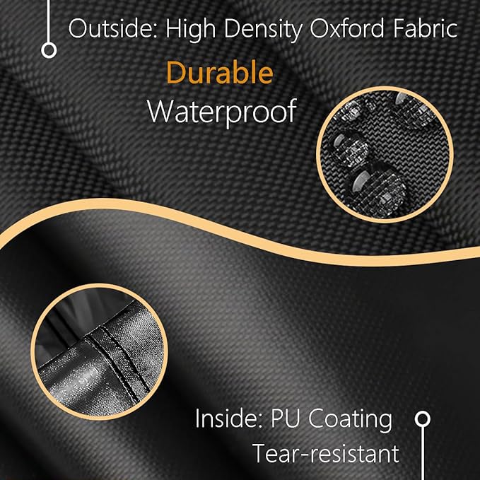 FLYMEI Outdoors Snow Blower Cover-600D Heavy Duty Polyester, Waterproof, UV Protection, Universal Size for Most Electric Two Stage Snow Blowers 47" L x 31" W x 37" H