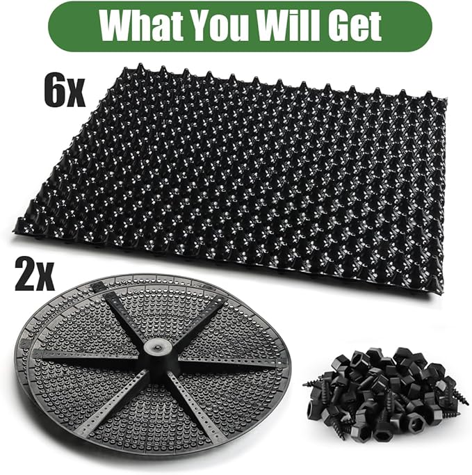 40 Gallon Air Pruning Planters, Sturdy Plastic Roots Control Planter Container for Tree Grow Outdoor, Garden Self-Planting Planters, Size 24"x24", Black, 2P