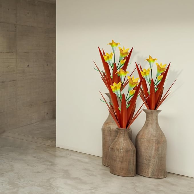 Homight Metal Agave Plant Outdoor Decoration Outdoor Garden Decoration Lily Mexican Yard Art Plant Garden Agave Lily Decorative Garden Gift… (2 Big Yellow Lilies), HM-390-345