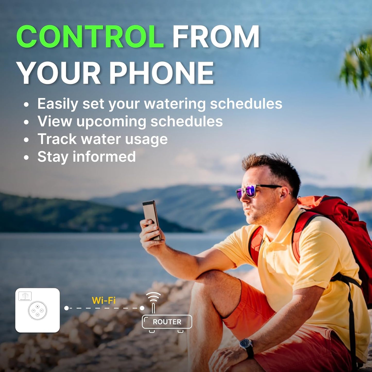 ImoLaza 16-Zone Indoor Smart WiFi Sprinkler System Controller, Easy Install Irrigation Timer for Lawn & Garden, Water-Saving Automatic Sprinkler Timer/Controller with Mobile App, Compatible with Alexa