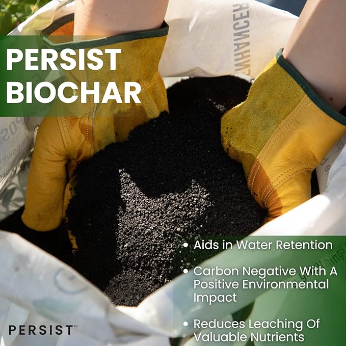 Persist Horticultural Charcoal 1.5 cuft, Biochar Soil Amendment for Plants, Improves Soil Quality, 100% Natural Active Carbon and Fertilizer Enhancer for Gardens.
