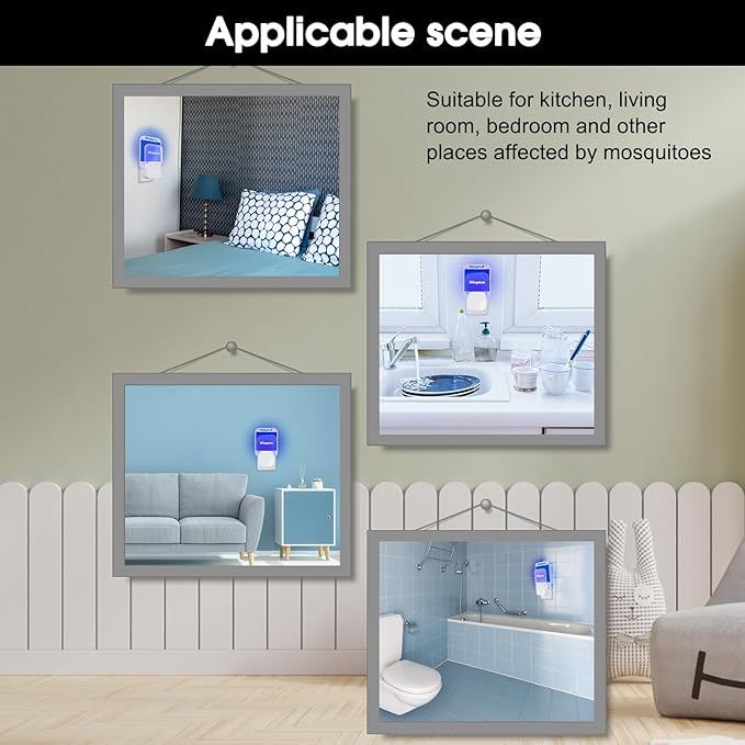 Indoor Fly Trap (1 Indoor Bug Zapper + 6 Refills) Plug-in Flying Insect Trap Fruit Fly Traps for Indoors with UV Light Gnat Traps for House Indoors Gnat Killer Home Office