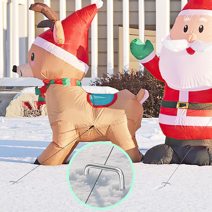 Landscape Staples 8 Inch, 12 Pack 8 Gauge Galvanized Garden Staples U-Shaped Landscape Stakes, Heavy Duty Ground Stakes for Outdoor Decorations, Weed Barrier Fabric, Irigation Tubing, Tent