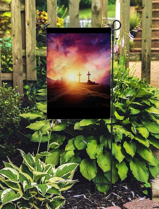 Cross Outdoor Garden Flag 12X18 Inches Double Sided Seasonal Garden Flag