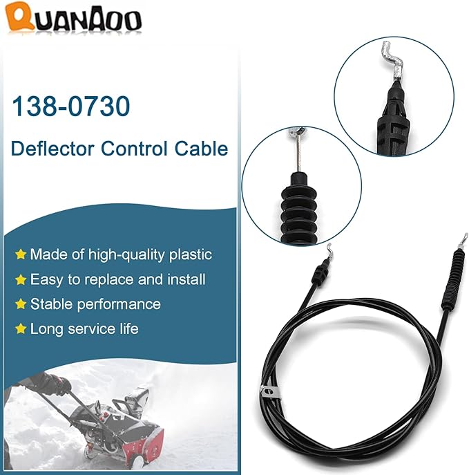 Deflector Control Cable 138-0730 for Toro Snow Thrower fits 28 30 32 Power Max Heavy-Duty Snow Thrower 38830 38840 38841 38842 38843 38844 38850 38855 38860 38865