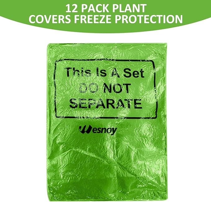 12 Packs Winter Plant Covers Freeze Protection Drawstring Tree Cover 23.62 x 31.5 in Large Reusable Frost Protection for Plants Fruit Tree Shrub, Outdoor Prevention Bag (Light Green)
