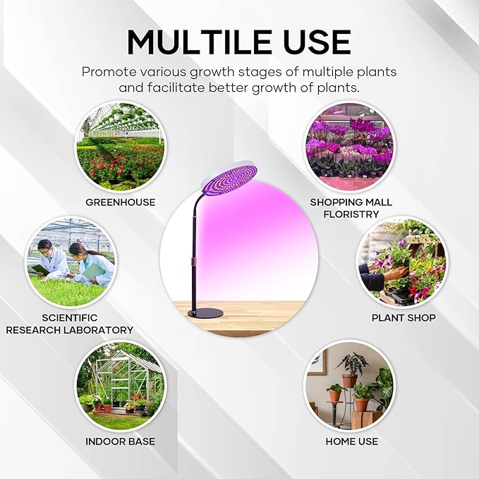 Desk Grow Light, 288 LEDs Red Blue White Full Spectrum Plant Light for Indoor Plants,3490 Lumen Indoor Grow Lamp,3 Modes for Plants Greenhouse Veg Bloom Light