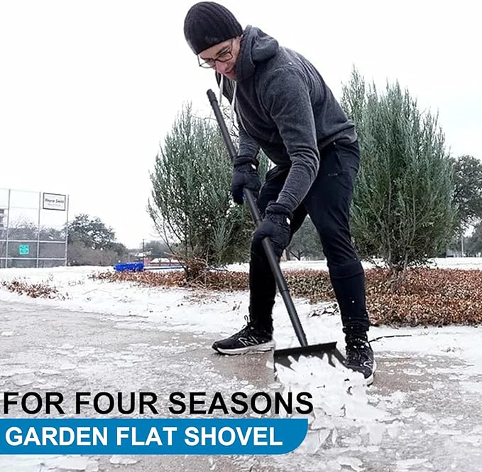 Garden Cleaning Shovel, Ice Scraper, 59 Inch Adjustable Handle Heavy Duty Garden Tool Multifunctional Cleaning Shovel, for Lawn Edging, Scraping, Weed and Ice Removal