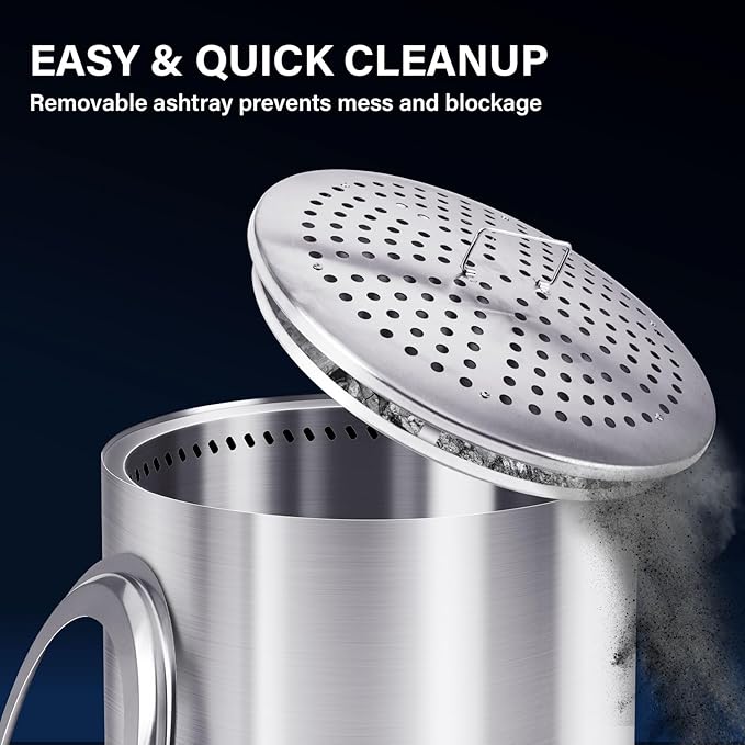 HGD 19.5" Smokeless Fire Pit Outdoor, Stainless Steel Wood Burning Firepit with Secondary Combustion, Backyard Patio Stove for Garden, BBQ & Bonfire