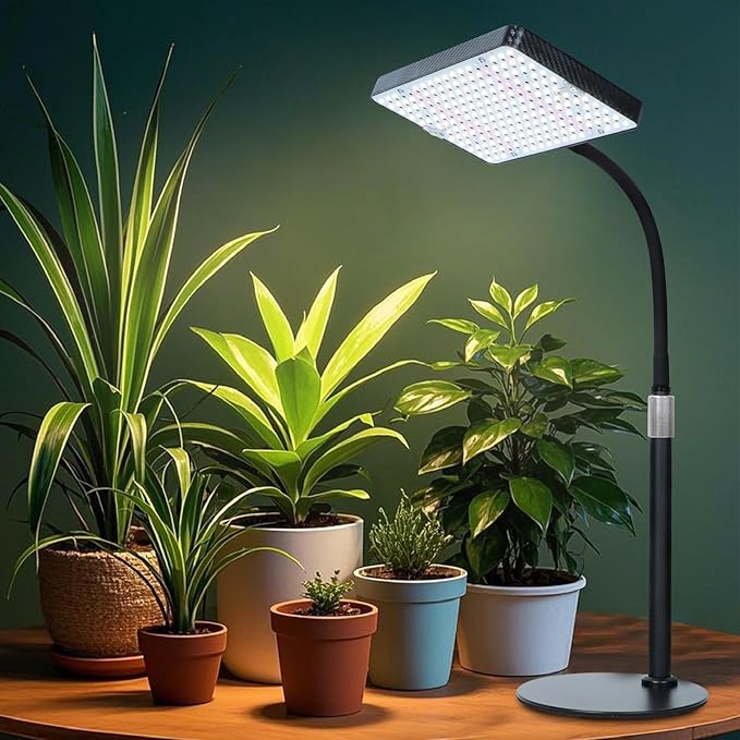 FECiDA Smart Control Desk Grow Light with Timer 4/8/12H, 25W Table Top Grow Lights for Indoor Plants, Seed Starting, Bonsai, Bright Enough Like A Small Sun for Indoor Jungle, 16"-24" Height Adjustable