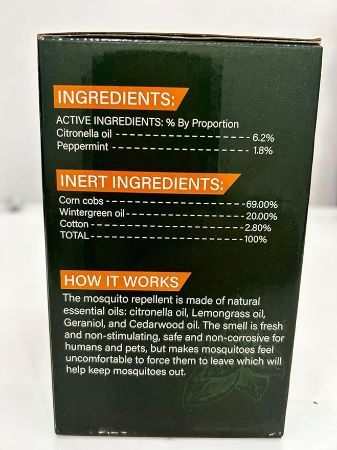 24 Pack Mosquito Repellent for Outdoor Patio, Natural Mosquito Deterrent for Yard Camping Travel, Powerful Fly Mosquito Control Repellant Indoor Outdoor Safe for Humans & Pets