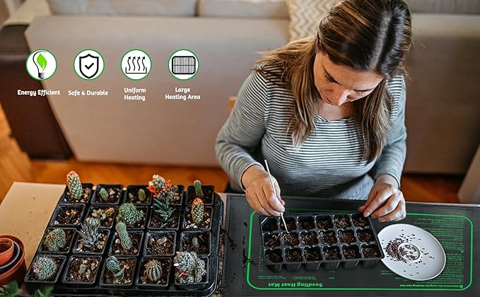 Seedling Heat Mat for Seed Starting,10" x 20.75" Waterproof Heating Pad for Indoor Plants Germination (2 Pack)