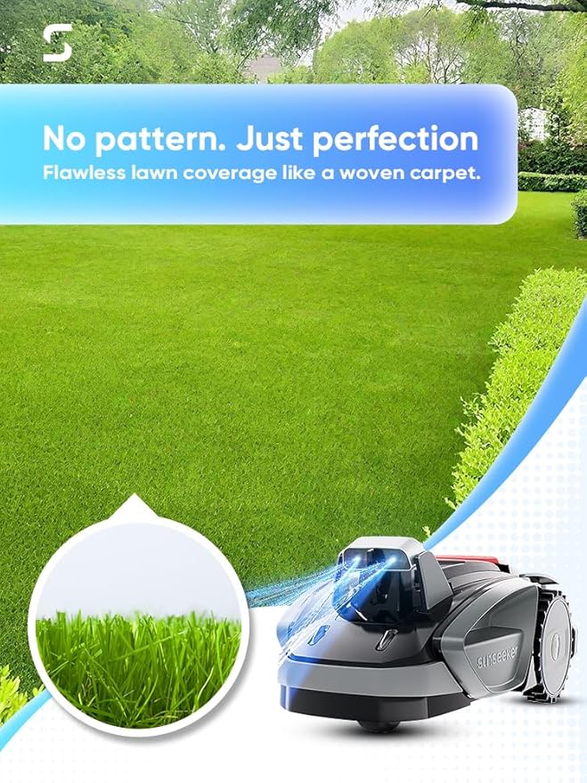 Sunseeker V3 Wireless Robot Lawn Mower 0.15 Acre/ 6,400 Sq. Ft, One-Click Mowing Automatic Lawn Mower, Vision AI Smart Obstacle Avoidance, 42% Slopes, Low Noise, Multi-Zone Navigation, App Control
