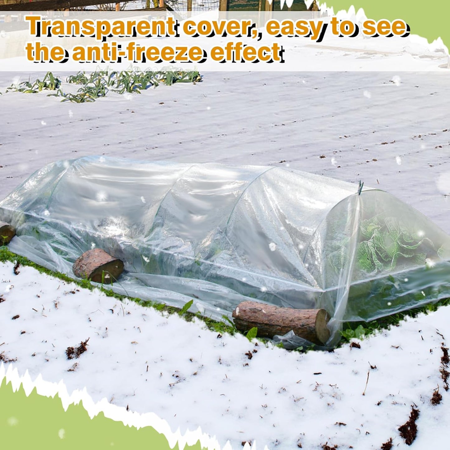 Alphatool Greenhouse Cover Plastic Sheeting - 8 x 24 ft Plant Covers Freeze Protection, Frost Cloths for Outdoor Plants, Clear Floating Row Cover for Outdoors Garden Plants Vegetables Crops