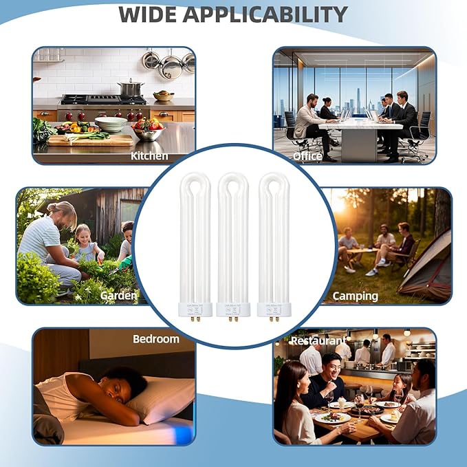 15W Bug Zapper Light Bulb Compatible with Black Flag BZ-15 BB-15WHT, for Hemiua T6, T8, T9, for Flowtron BK-15D, for Stinger B1515 FP15 UV15 & Most U Shaped Twin Tube Bulbs with 4-Pin Base, 3 Pack