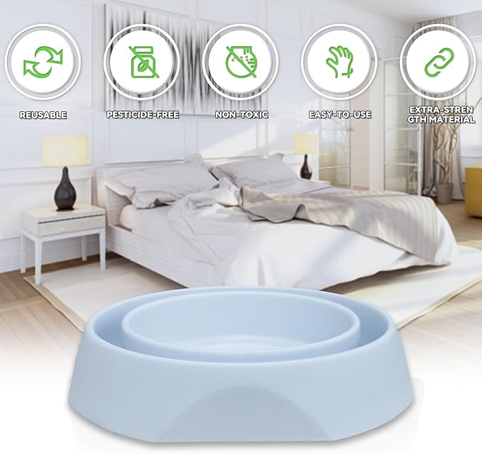 Bed Bug Interceptors Trap Detector | Bedbug Traps for Bed Legs with Anti Skid Pads (White -12 Pcs)