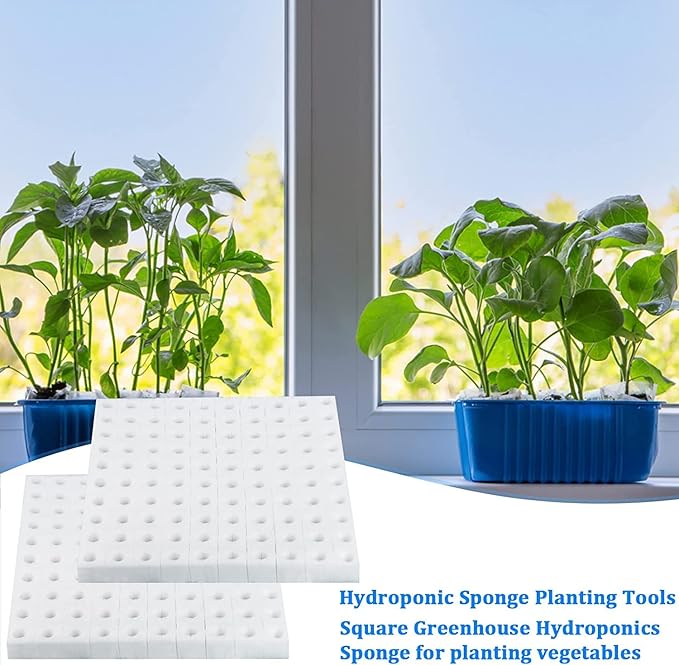 XIDAJIE 600 Pcs Hydroponic Sponges Planting Gardening Tool Soilless Cultivation Seedling Sponges Cultivation Sponge Greenhouse for Small Bud Growth & Grow Seedlings