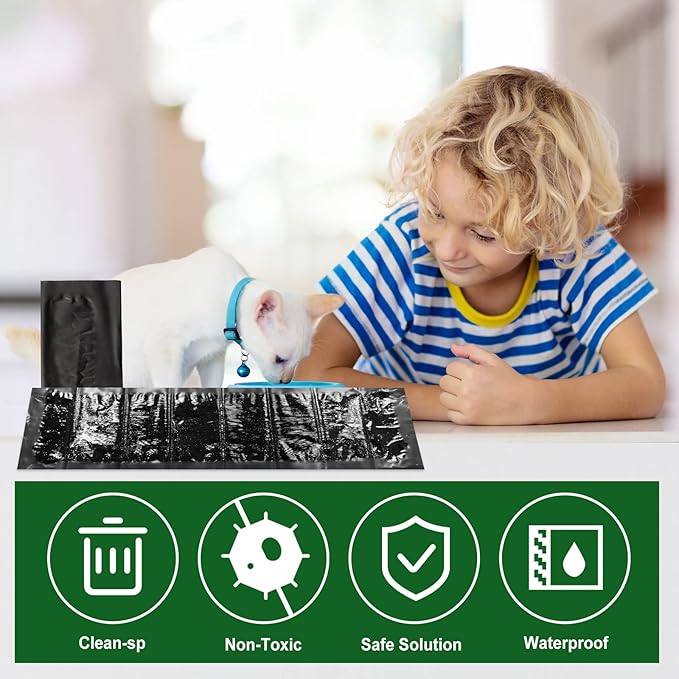 Qualirey 8 Pack Large Sticky Mouse Trap 24 Inch Sticky Rat Glue Roach Indoor Pest Control for Trapping Snakes Rats Spiders Roaches in Restaurant Kitchen House Supplies (Black)