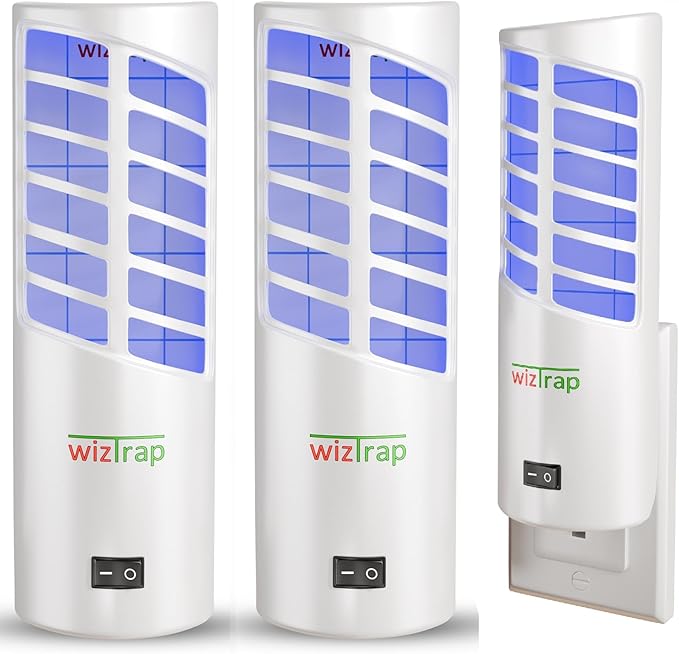 2-Pack Large Indoor Plug in Fly Trap, 21 UV LED Bulbs, 10 Sticky Glue Board Refills, A Home Gnat Trap, Moth, Flies, Mosquito Trap! (2 Devices 10 Glue Boards)