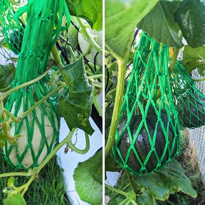Belit 5-Pack Melon Hammock net Bag to Prevent Falling,Perfect for Growing Cantaloupe Pumpkin Watermelon in Vertical Garden Green