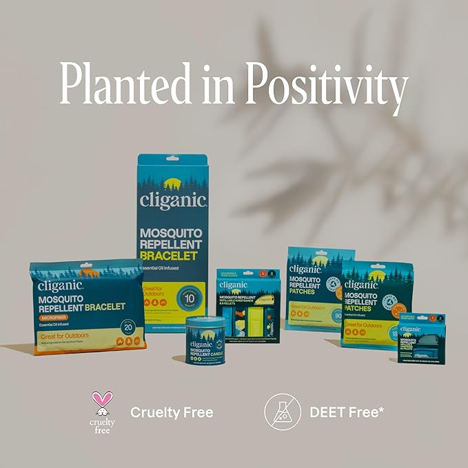 Cliganic Mosquito Repellent Stickers (360 Pack) - Patches for Kids & Adults, Natural DEET-Free, Citronella Essential Oil Infused