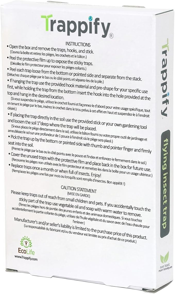 Trappify Sticky Gnat Traps for House Indoor - Yellow Fruit Fly Traps for Indoors|Outdoor Plants | Insect Catcher for White Flies, Mosquitos, Fungus Gnats | Disposable Glue Fly Trap Indoor (25 Pack)