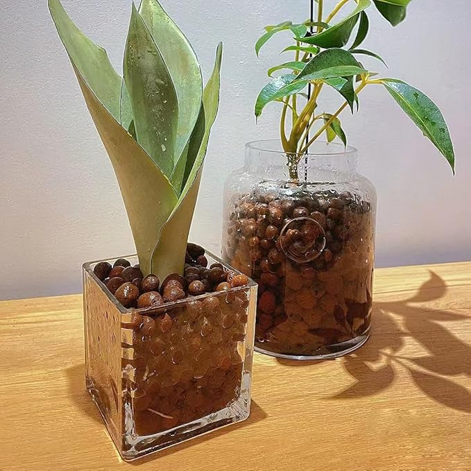 Clay Pebbles for Plants, 8mm-12mm Expanded LECA Balls Plant Garden Soil, Hydroponic, Aquaponics, Natural Leca Balls for Soil Root Development, Orchid Potting Mix, 5lb