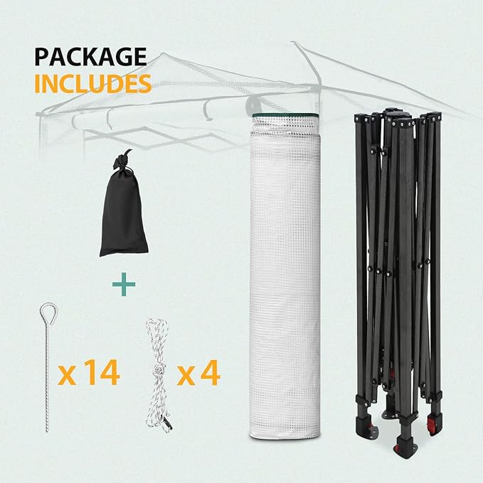 EAGLE PEAK Instant Pop-up Greenhouse, Indoor Outdoor Plant Gardening Green House, Roll-Up Zipper Doors and Side Windows, Walk in 8x6 ft, White/Clear