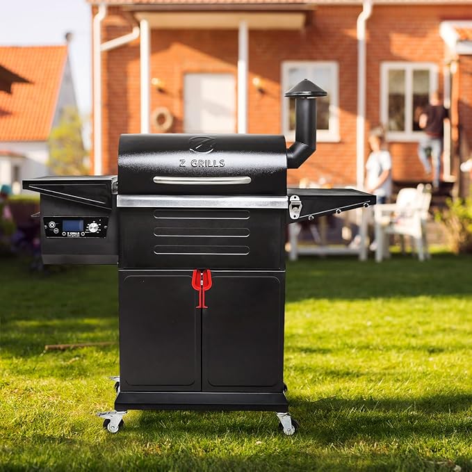 Z GRILLS Wood Pellet Grill & Smoker 8-in-1 Pellet Grill with Automatic Temperature Control,Meat Probes,572 Sq. in Area for Backyard Camping Outdoor Party