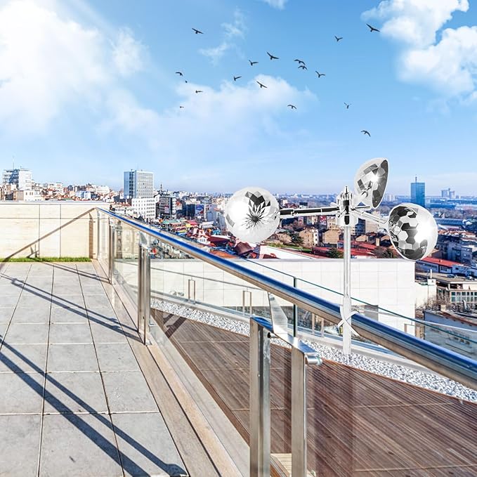 Birds Reflect Deterrent Visual Bird Scarer Deterrent Devices Outdoor Bird Control for Seagull Pigeon Harmless Device to Keep Birds Away from Your Farm Boat (Silvery)