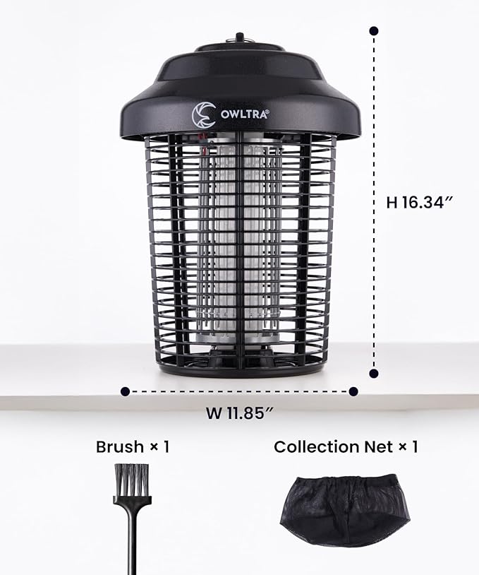 OMT-E80 In/Outdoor Electronic Insect Killer & Catcher Lamp for Mosquitoes, Gnats, Aedes Mosquitoes, Flies, Moths & More with 2*40W UV Light & 4200V High Voltage Grid, 1.5 Acre Coverage, Black