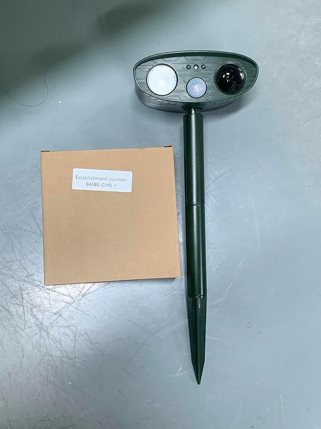 2 Pack Solar Animal Repellent Ultrasonic Outdoor Squirrel Fortress Pro, Deer Repellent Devices with Motion Sensor & Strobe Light,Waterproof Cat Dog Raccoon Rabbit Deterrent for Garden Yard