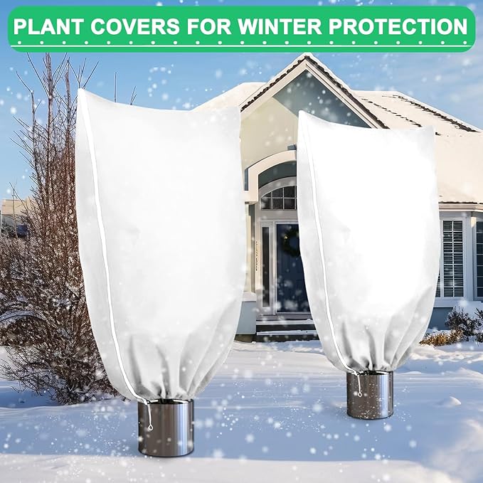DQS 2 Pack Plant Covers Freeze Protection, 47.2" x70.8" Winter Frost Protection Blankets Frost Cloth,Suitable for Outdoor Winter Frost, Cold Weather, shrubs, Trees, Jackets, and coverings