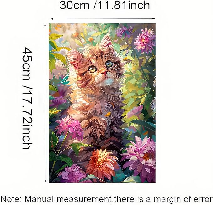Spring Garden Flag 12x18 Inch Floral Kitten Outdoor Banner Double Sided Cat Yard Flag with Colorful Flowers for Porch Lawn Welcome Spring Summer Decor