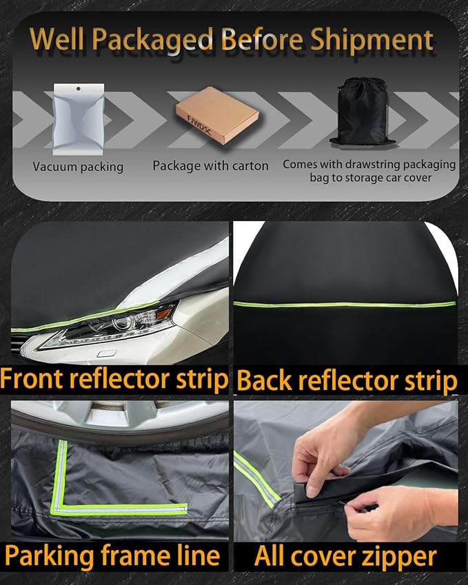 Full Enclosed SUV Car Cover Universal Fit Wrangler 4 Door/Grand Cherokee,Outback,BMW X5,Lexus RX350,Model y,Equinox,Edge,4Runner/Highlander,Pilot,Audi Q5,Infiniti QX50/55/70,Macan/Cayenne,MDX