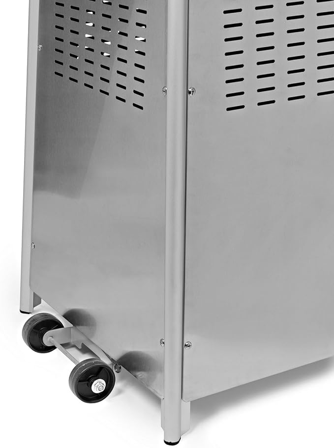 Deluxe Propane Outdoor Patio Heater - Pyramid Style w/Dancing Flame (Floor Standing) - Stainless Steel