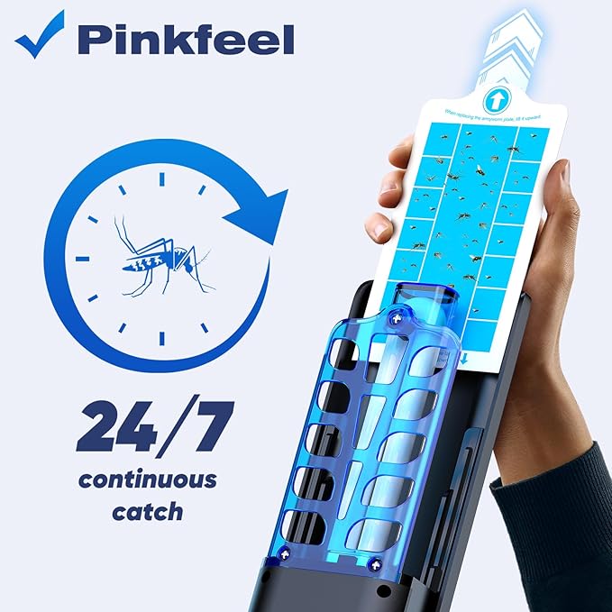 Fly Trap Indoor, Plug in Fruit Fly Traps for Indoors(1 Device + 10 Refills),Gnat Light Traps for House Indoor Bug Zapper, Gnat Killer Indoors Catcher for Home Office (Black)