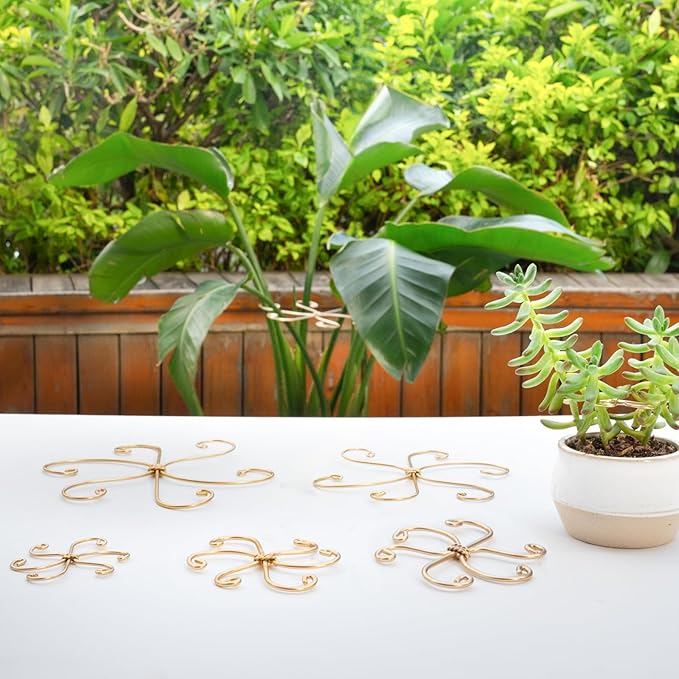 5PCS 7.5 Inch Monstera Plant Stem Support Hook - Premium Metal Structure for Indoor Plants, Durable and Elegant Stem Holder with Soft Touch Clips for Stable Growth