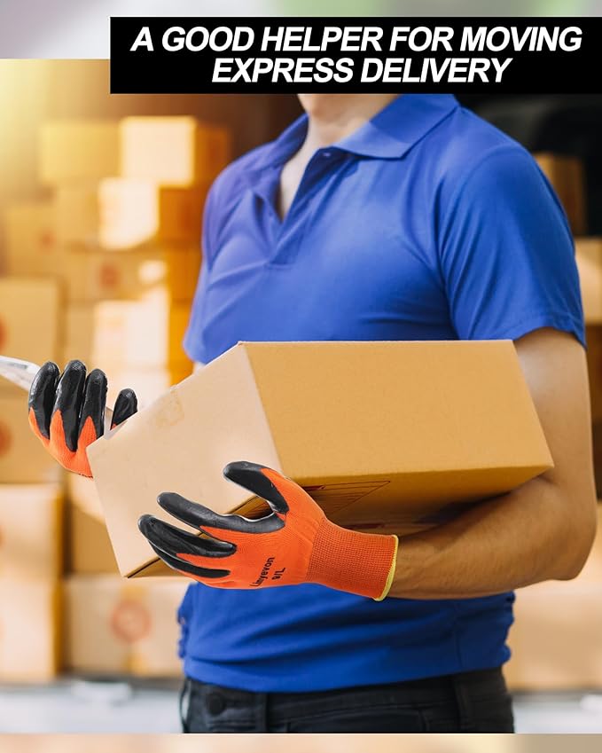 Maxcheck 54 Pairs PU Coated Gloves Bulk, Reusable Rubber Safety Gloves for Men Women Work Warehouse, Mechanic, Woodworking